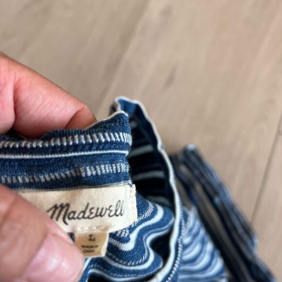 Madewell Stripe Brother Henley women shirt size L - Picture 4 of 6